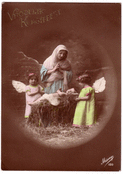 F&ecirc;te de No&euml;l avec Marie et des anges